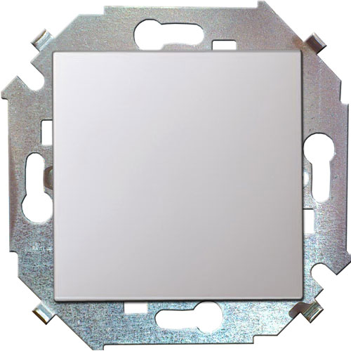 Выключатель одноклавишный крестовой SIMON 15 - белый Выключатель одноклавишный крестовой SIMON 15 - белый