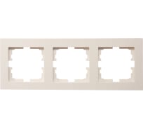 Рамка горизонтальная на 3 позиции Lezard Vesna - крем