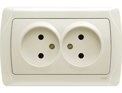 Розетка сдвоенная без заземления Carmen - кремовый Розетка сдвоенная без заземления Carmen - кремовый