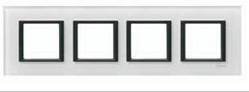 Рамка на 4 позиции "белое стекло" - Unica Class	
