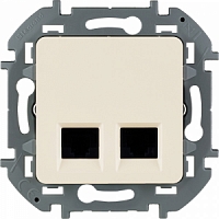 Двойная розетка RJ45  Inspiria - слоновая кость