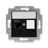 Розетка компьютерная RJ45 6e+заглушка Levit - антрацит