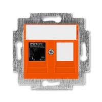 Розетка компьютерная RJ45 6 e+заглушка Levit - оранжевый
