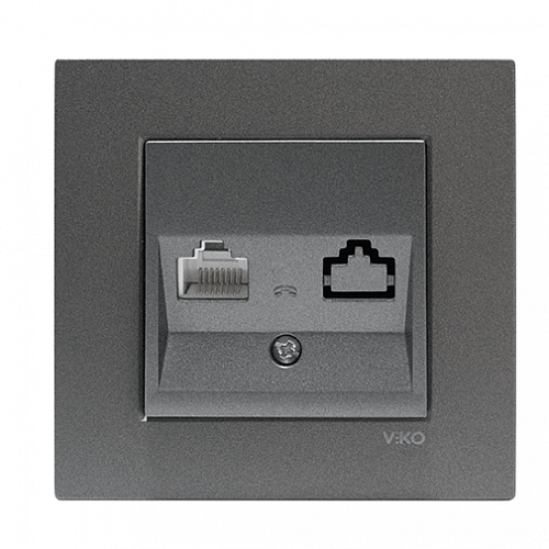 Розетка компьютерная (UTP, Cat5e) Novella - графит
