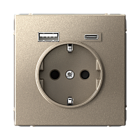  USB Розетка с 2 USB A+C ArtGallery - шампань