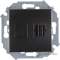 Розетка HDMI SIMON 15 - графит