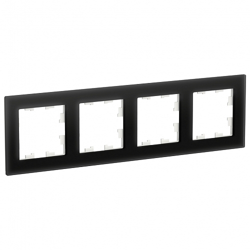 Рамка 4 поста Atlas Nature - чёрное стекло