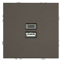 Розетка USB тип A+C Stekker Эмили - антрацит