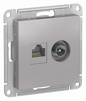 Розетка компьютер+ТВ Atlas - алюминий