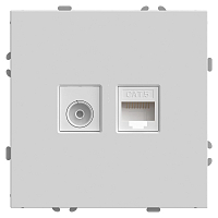 Розетка TV + RJ-45 Stekker Эмили - белый фарфор