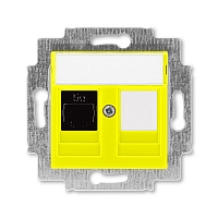 Розетка компьютерная RJ45 5e+заглушка Levit - жёлтый
