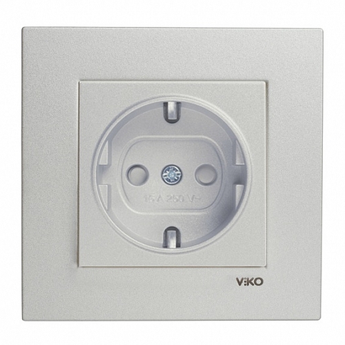 Розетка с заземлением Novella - серебро