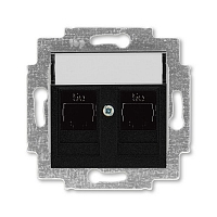Розетка компьютерная двойная 2xRJ45 5e Levit - антрацит