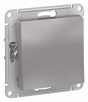 Выключатель одноклавишный самовозвратный Atlas - алюминий
