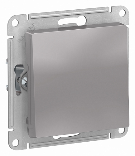 Выключатель одноклавишный самовозвратный Atlas - алюминий