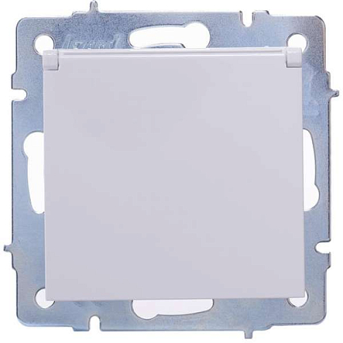 Розетка c заземлением с крышкой Lezard Vesna