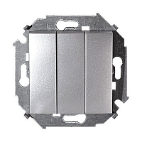 Выключатель трёхклавишный SIMON 15 - алюминий