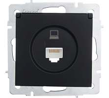 Розетка компьютерная Lezard Vesna - чёрный бархат