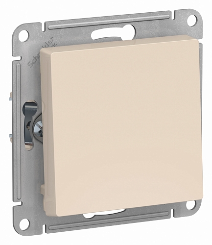 Выключатель одноклавишный самовозвратный Atlas - бежевый