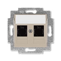 Розетка компьютерная двойная 2xRJ45 Levit - кофе макиато