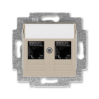 Розетка информационная 2xRJ45 Levit - кофе макиато