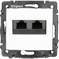 Розетка компьютерная двойная (UTP, Cat5e) Valena - белый