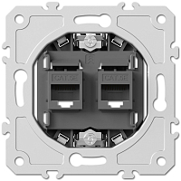 Розетка компьютерная двойная RJ45+RJ45 cat5E 8/8конт механизм Donel A07 S08