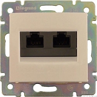 Розетка компьютерная двойная (UTP, Cat5e) Valena - слоновая кость