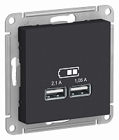 Розетка USB Atlas - карбон
