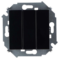 Выключатель трёхклавишный SIMON 15 - чёрный