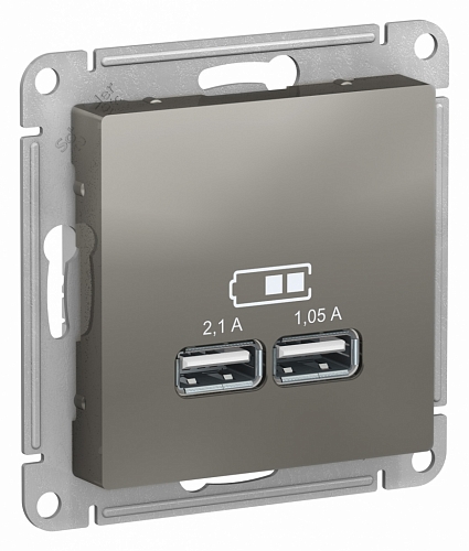 Розетка USB Atlas - сталь