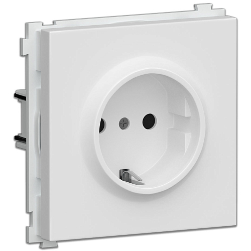 Розетка с заземлением и шторками Schuko матовый белый Donel R98