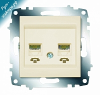 Розетка компьютерная (RJ11+RJ45)  Cosmo - бежевый