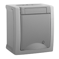 Розетка с крышкой IP-54 - серый
