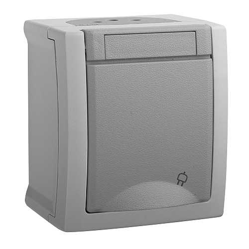 Розетка с крышкой IP-54 - серый