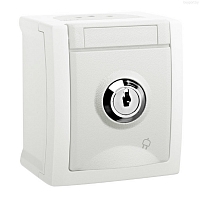 Розетка с крышкой и замком IP-54 - белый