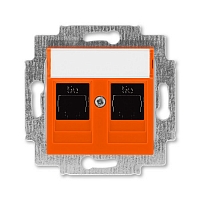 Розетка компьютерная двойная 2xRJ45 5e Levit - оранжевый