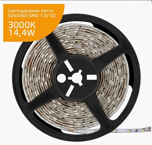 Лента LED Gauss 5050 14,4W IP20 - тёплый белый