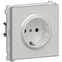 Розетка с заземлением и шторками Schuko белый Donel R98
