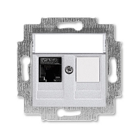 Розетка компьютерная RJ45 6e+заглушка Levit - серебро
