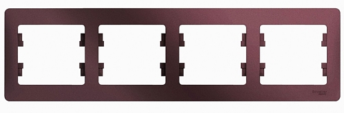 Рамка на 4 позиции горизонтальная Glossa - баклажан
