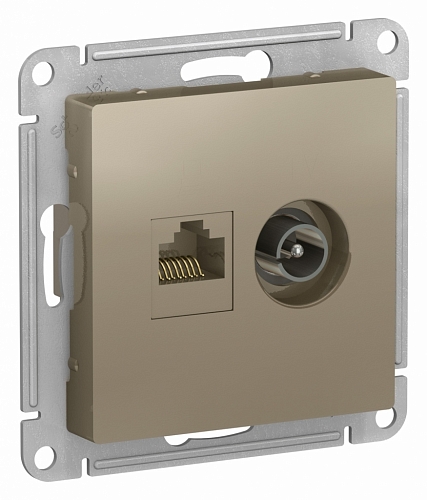 Розетка компьютер+ТВ Atlas - шампань