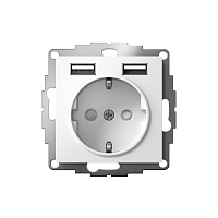Розетка c 2 USB A+A. Atlas - лотос