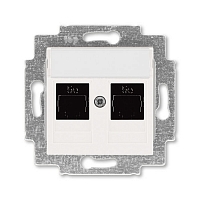 Розетка компьютерная двойная 2xRJ45 5e Levit - жемчуг
