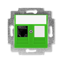 Розетка компьютерная RJ45 6e+заглушка Levit - зелёный