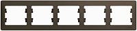 Рамка на 5 позиций горизонтальная Glossa - шоколад
