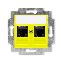 Розетка компьютерная 2xRJ45 6e Levit - жёлтый
