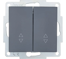 Выключатель двухклавишный проходной Lezard Vesna - графит