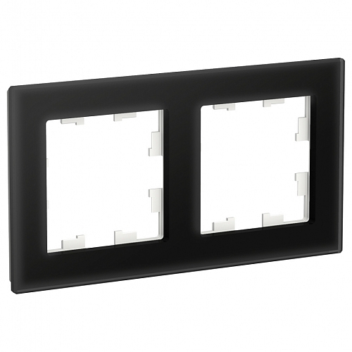 Рамка 2 поста Atlas Nature - чёрное стекло