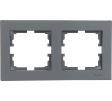 Рамка на 2 позиции горизонтальная Lezard Vesna - Графит